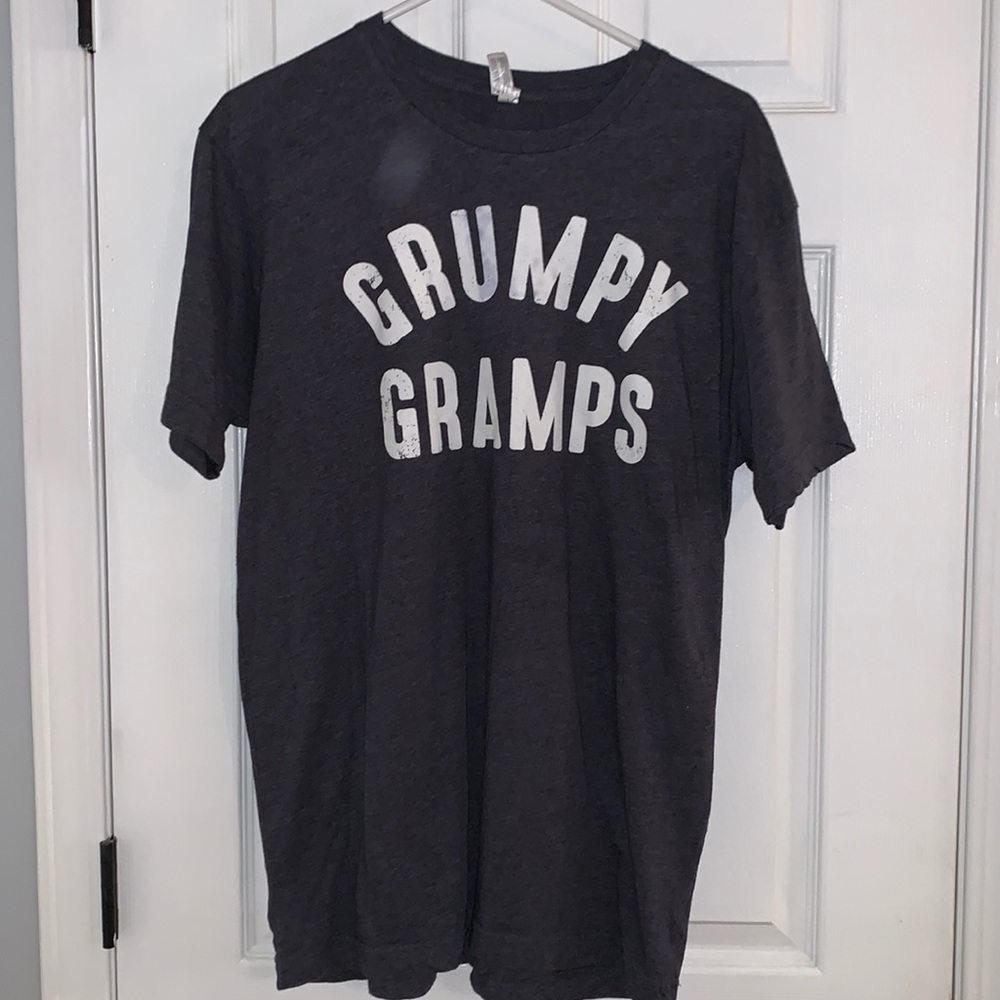 GRUMPY GRAMPS TEE - Charcoal w/ white writing